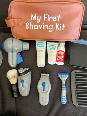 Toddler’s My First Shaving Kit - Brown Travel Grooming Set